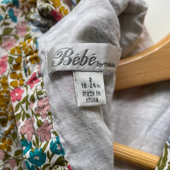 Baby girls BEBE BY MINIHAHA Liberty Mustard Floral Ruffle Dress Size 2 (18-24 M) - Picture 12 of 12